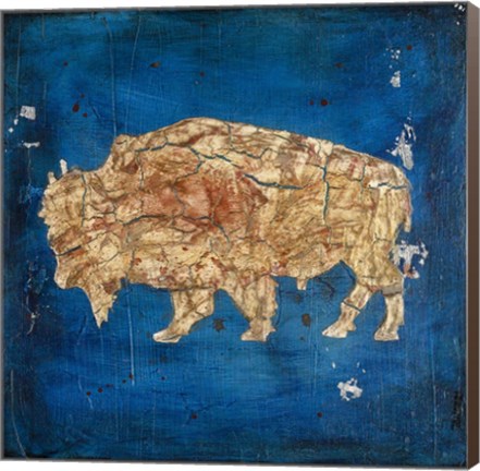 Framed Lodge Pole Pine Bison Print