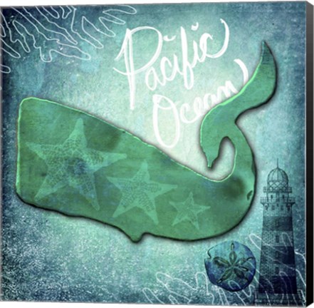 Framed Pacific Ocean Whale Print