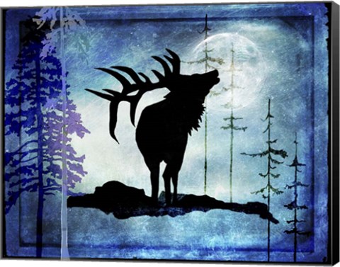 Framed Midnight Elk Print
