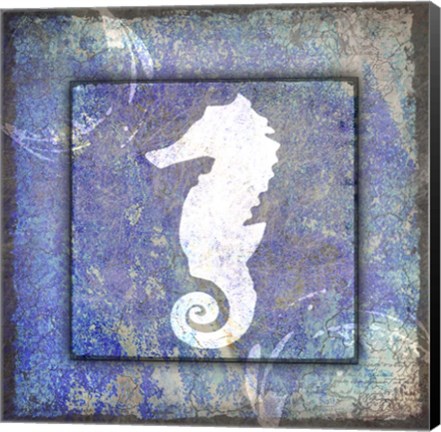 Framed Beach House Sea Horse Print
