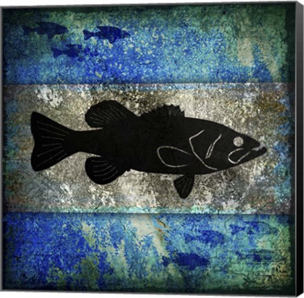 Framed Fishing Rules Bass Print