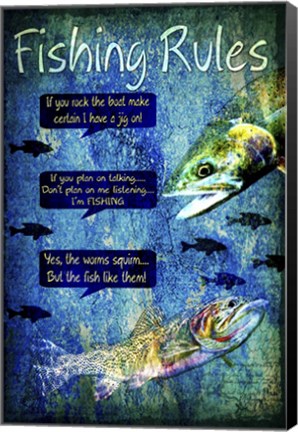 Framed Fishing Rules Print