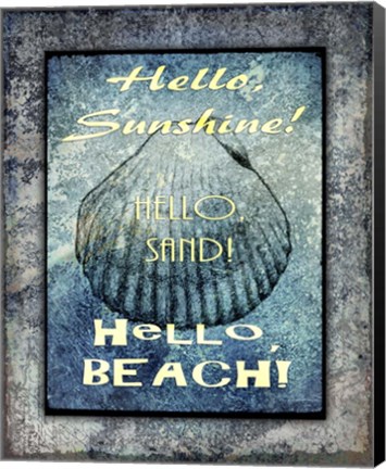 Framed Hello Beach Print
