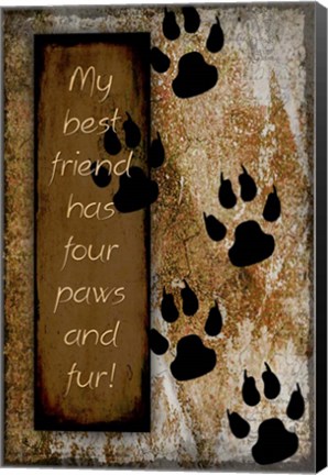 Framed Your True Friend Has Four Paws Print