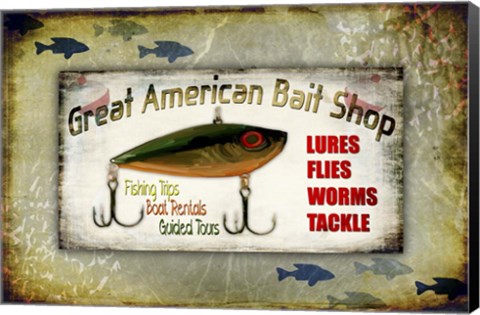 Framed Fishing - Bait Shop Print