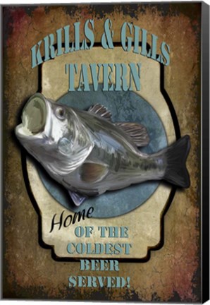 Framed Krills &amp; Gills Tavern Print