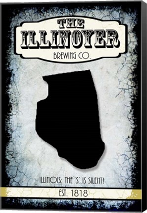 Framed States Brewing Co - Illinois Print