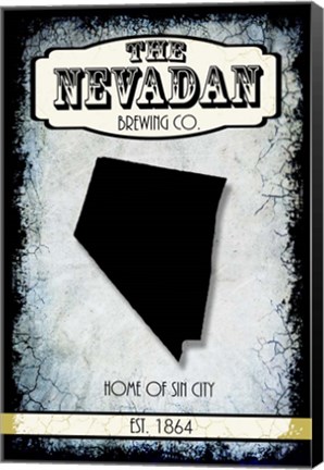Framed States Brewing Co - Nevada Print