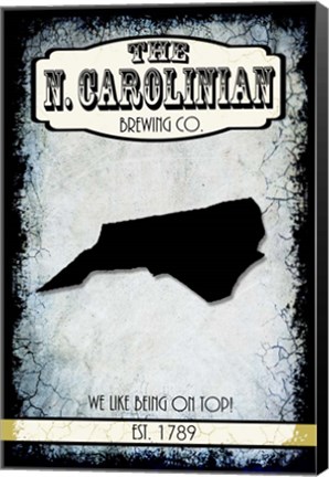 Framed States Brewing Co - North Carolinia Print