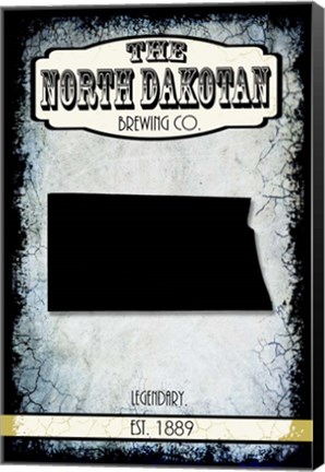 Framed States Brewing Co - North Dakota Print