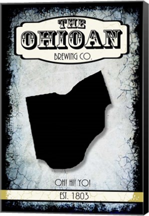 Framed States Brewing Co - Ohio Print