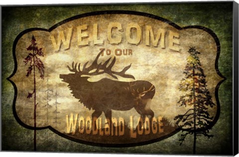 Framed Welcome - Lodge Elk Print