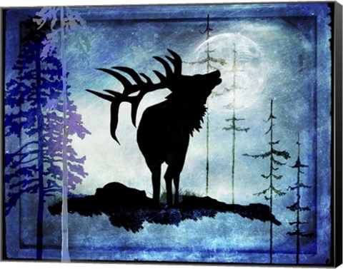 Framed Midnight Elk Print