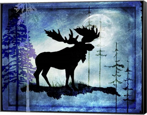 Framed Midnight Moose Print