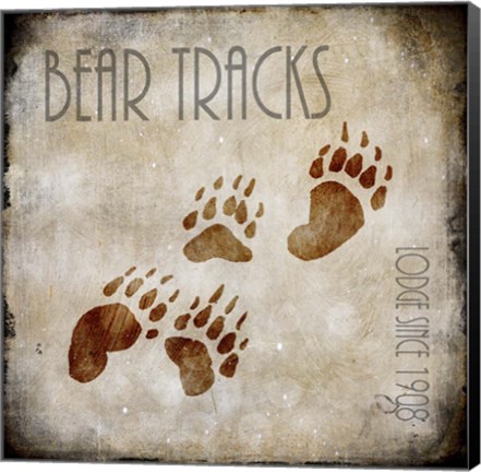 Framed Moose Lodge 2 - Bear Tracks Print