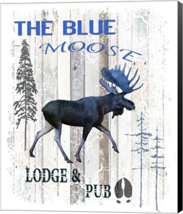 Framed Blue Moose Print