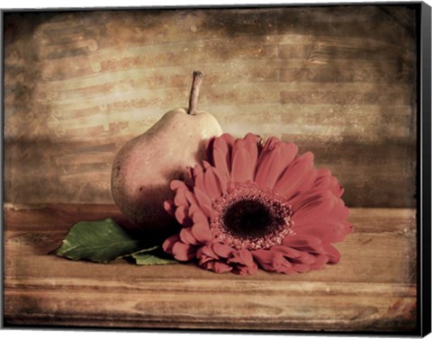 Framed Kitchen Pear 1 Print