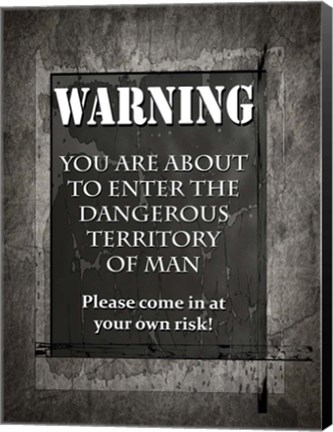 Framed Welcome To Man Cave Warning Print