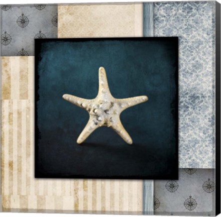 Framed Blue Sea Bumpy Star Print