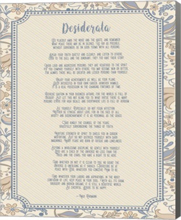 Framed Desiderata Floral Frame Beige Print