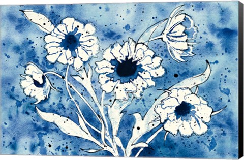 Framed Batik Flowers Crop Print