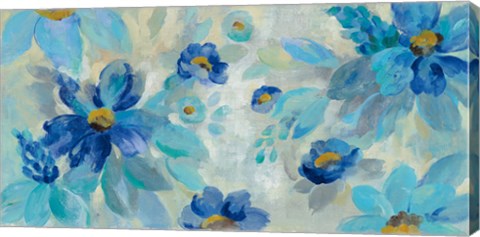 Framed Blue Flowers Whisper I Print