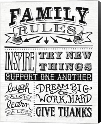 Framed Family Rules II Print