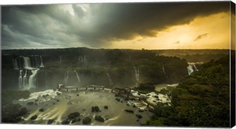 Framed Devil&#39;s Throat Falls Under Stormy Skies, Brazil Print