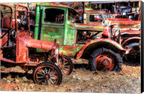 Framed Abandoned Trucks, Arizona Print