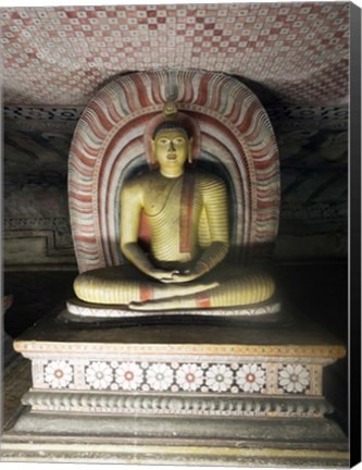 Framed Buddha Statue, Dambulla Cave Temple, Sri Lanka Print