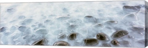 Framed Cobblestones in Water, Las Rocas Beach, Baja California, Mexico Print