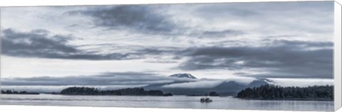 Framed Fishing Boat and Mt Edgecumbe, Sitka, Southeast Alaska Print