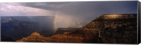 Framed Monsoon and Rainbow, Grand Canyon, Arizona Print