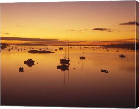 Framed Southwest Harbor Before Sunrise, Mt. Desert Island, Maine Print