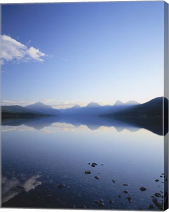 Framed Lake McDonald and the Rocky Mountains, Glacier National Park, Montana Print