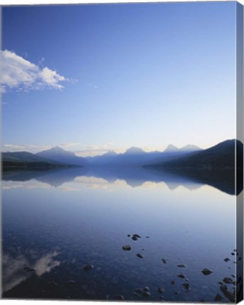 Framed Lake McDonald and the Rocky Mountains, Glacier National Park, Montana Print