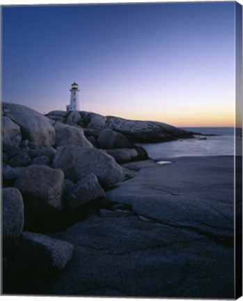 Framed Peggys Cove Lighthouse at Night, Nova Scotia, Canada Print