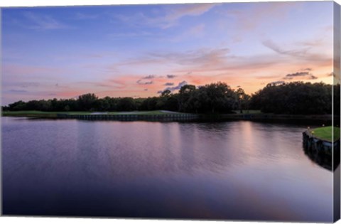 Framed Sunset Over Golf Course in Sarasota, Florida Print