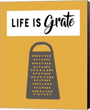 Framed Retro Kitchen I - Life Is Grate Print