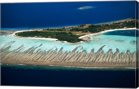 Framed Mana Island, Mamanuca Islands, Fiji Print