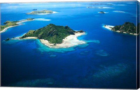 Framed Monu Island, Mamanuca Islands, Fiji Print