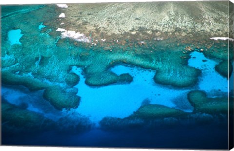 Framed Coral Reefs of Mamanuca Island Group, Fiji Print