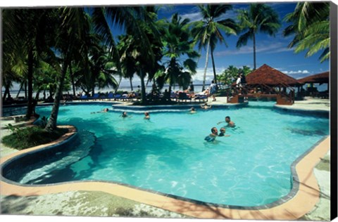 Framed Swimming Pool, Warwick Fiji Resort, Coral Coast, Fiji Print