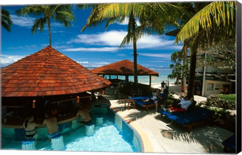 Framed Pool, Warwick Fiji Resort, Coral Coast, Fiji Print