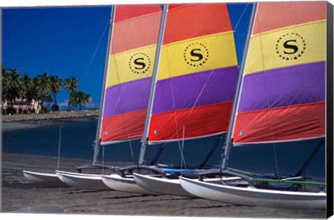 Framed Yachts, Sheraton Royal Denarau Resort, Fiji Print