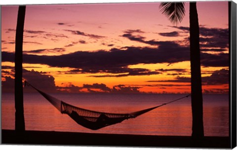 Framed Sunset, Denarau Island, Fiji Print