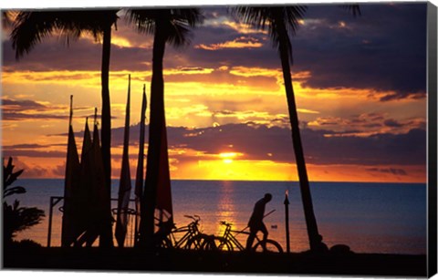 Framed Sunset, Denarau Island, Fiji Print