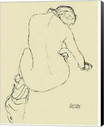 Framed Seated Female Nude Study Print