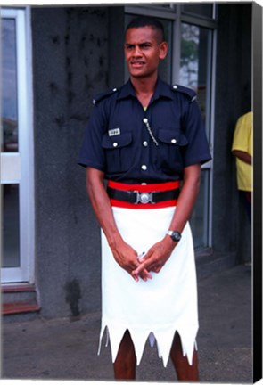 Framed Police Officer, Sigatoka, Fiji Print