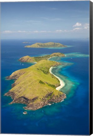 Framed Yanuya Island, Mamanuca Islands, Fiji Print